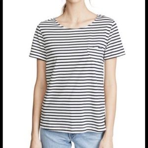 NWT Chinti & Parker Blue White Striped Tee. Size S